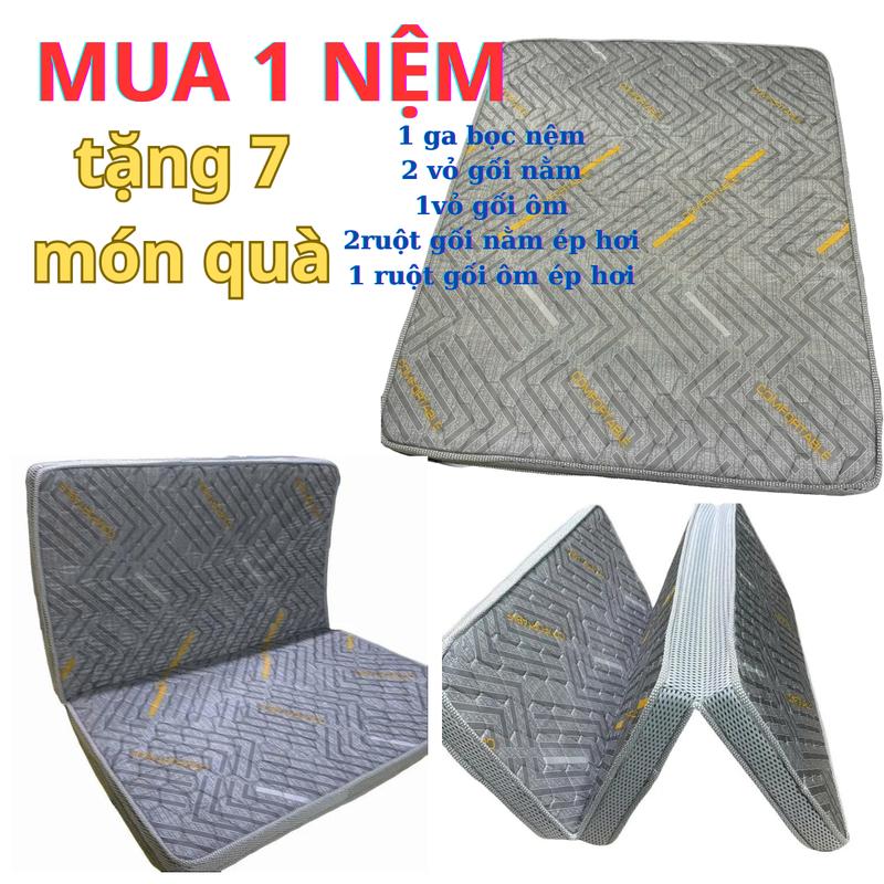 Nệm dày 10cm Cao su tổng hợp sohan bọc gấm chần bông êm đềm bền đẹp. kích thước 1m 1m2 1m4 1m6 1m8 2m 2m2 giá rẻ