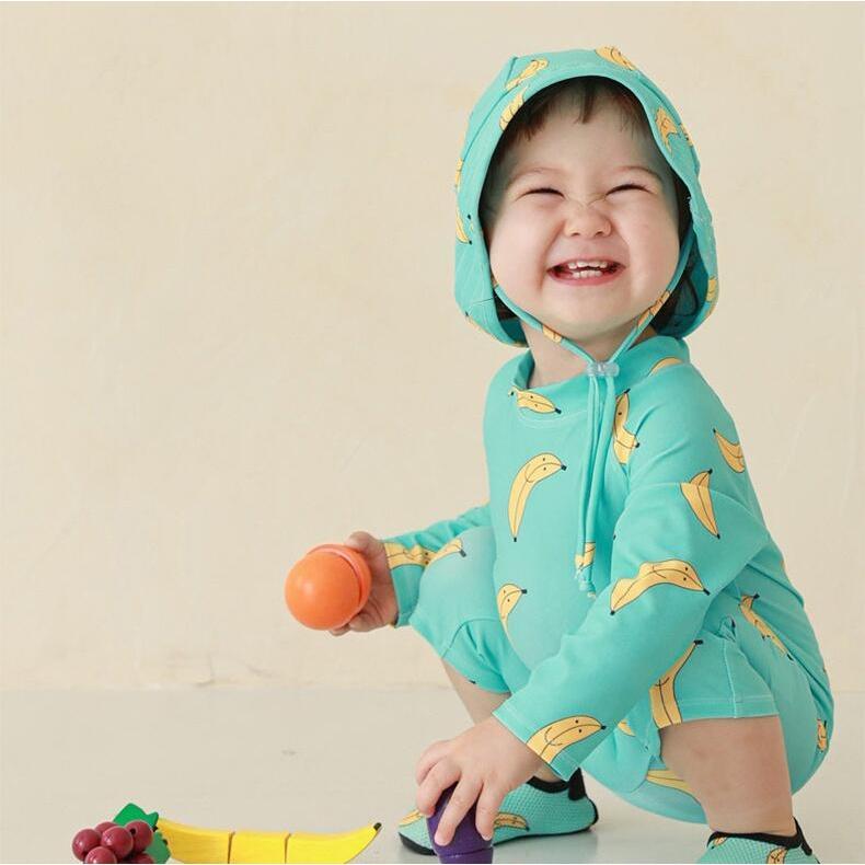 Product Introduction of Children's Boys and Girls Long Sleeve Sun Protection 1 7 Years Old Swimsuit Surfing Suit Infants Baby Swimming 35