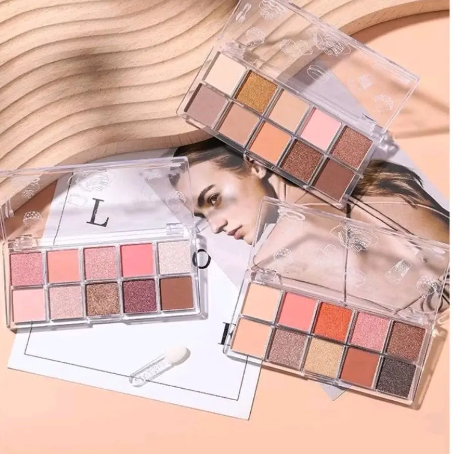 EYESHADOW PALLETE 10 WARNA COMBINASI GLITTER & MATTE-KOREAN MAKE UP BISA DIGUNAKAN UNTUK BLUSH ON