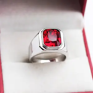 Cincin Akik Titanium Pria Trending Anti Karat Luntur Aksesoris Hadiah Perhiasan Rings