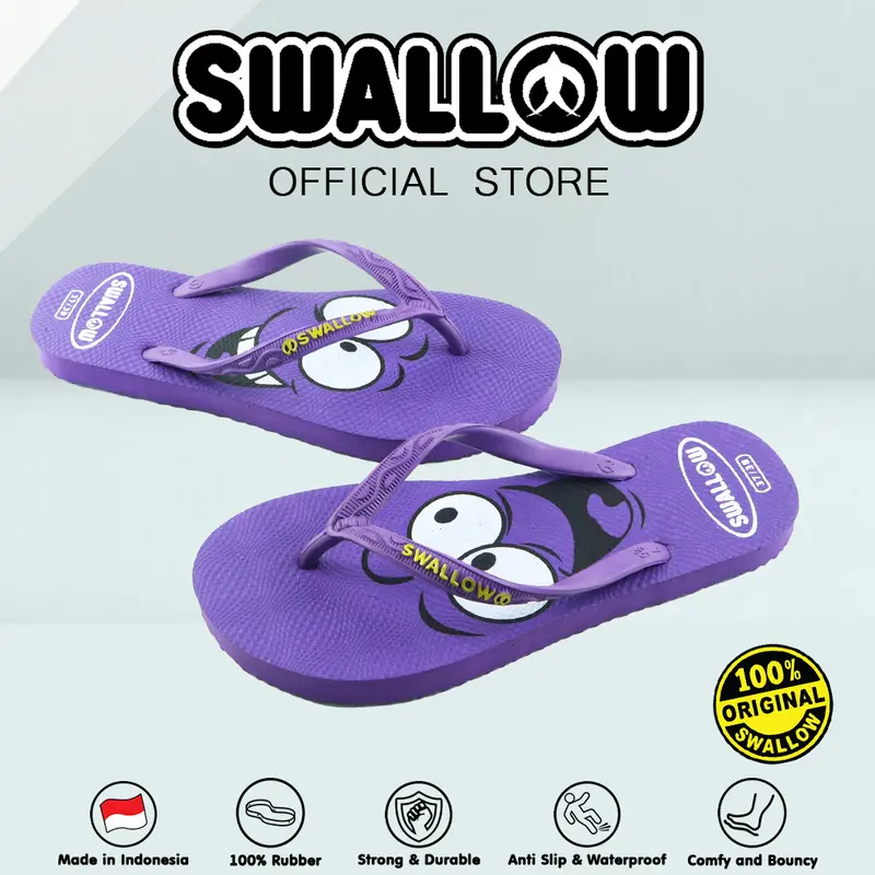 Swallow Sandal Jepit Emoji - Sendal Karet Dewasa Wanita Pria Anti Selip 7