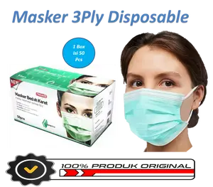 Masker Medis 3ply Surgical Mask Onemed Masker Kesehatan 1 Box isi 50pcs