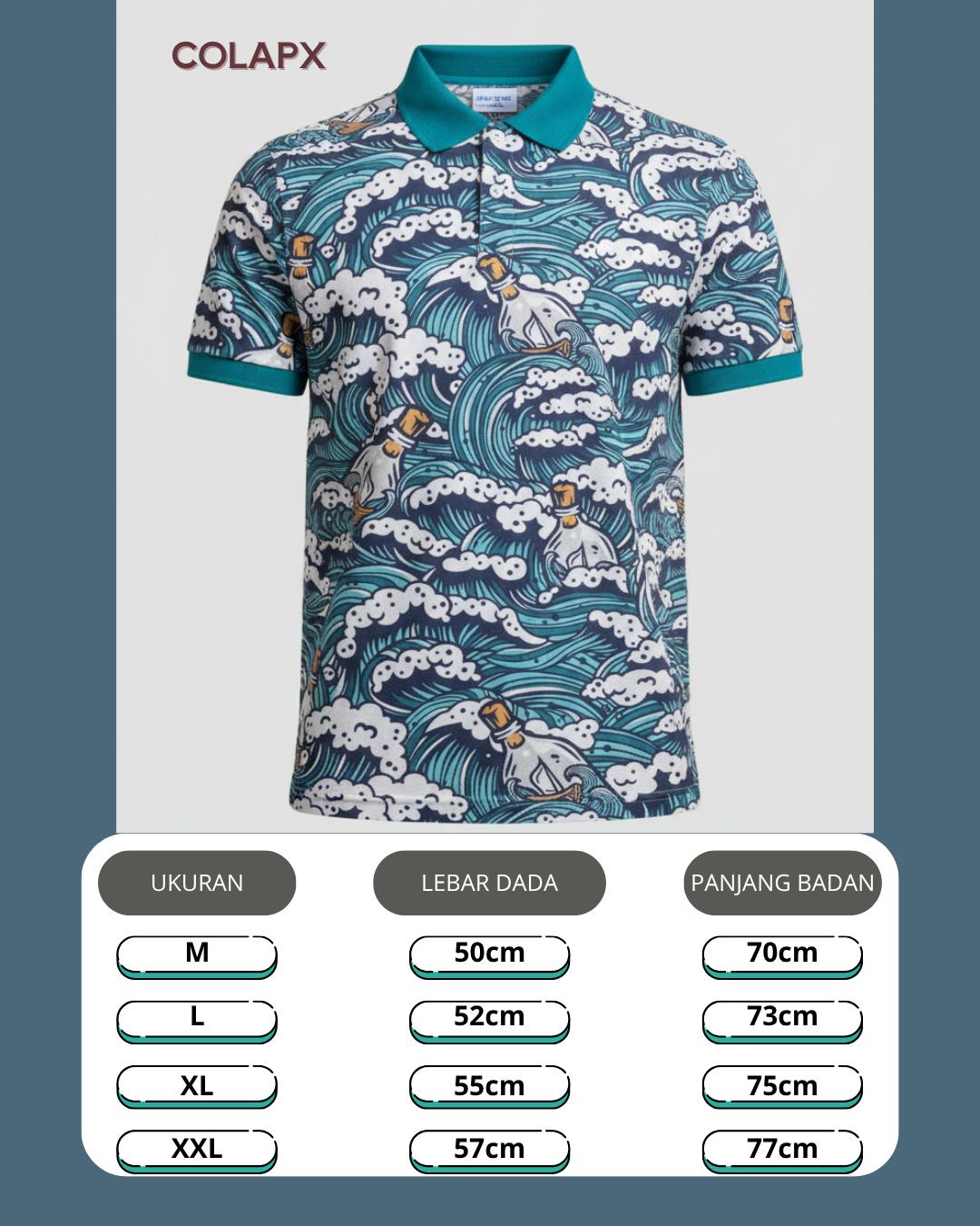 Baju  Tshirt Pria Dewasa Motif OCEAN MOTION Design Printing Lengan Pendek Bahan Katun 100% Premium shirt retro xxl kaus polo