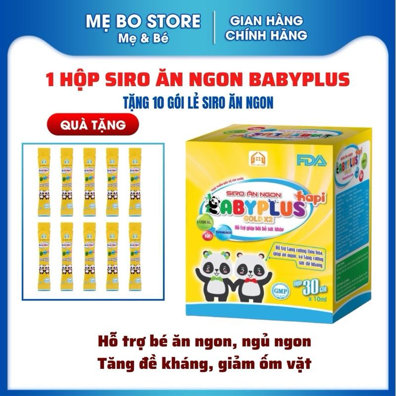 [ Mua 1 hộp tặng 10 gói] SIRO ĂN NGON- NGỦ NGON BABYPLUS Hộp 30 Gói Hỗ Trợ Bé Ăn Ngon, Ngủ Ngon, Tăng Đề Kháng, Giảm Ốm Vặt tặng 10 gói lẻ [ Vitamin Cho Bé Men Vi Sinh ]
