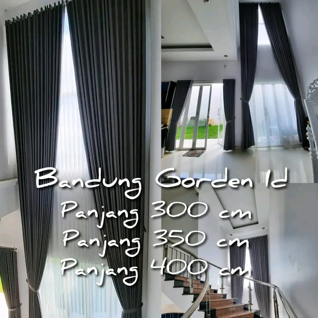 Gorden Blackout Panjang 3 Meter 350 400 cm Hordeng Jendela Pintu Kamar Hotel Horden Tinggi 4 meter Kain Tali Curtain Vitrase