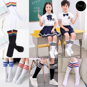 FeelMe KK-056 kaos kaki anak selutut, sebetis, kaos kaki panjang anak dua garis