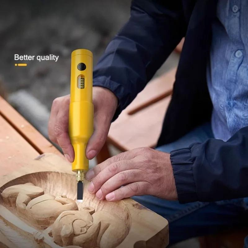 Product Introduction of Carpenter Root Sculpture Mini Power Carving Chisel Carpentry Lithium Electric Carving  Chisel Set Electric Wood Graving Pen 28