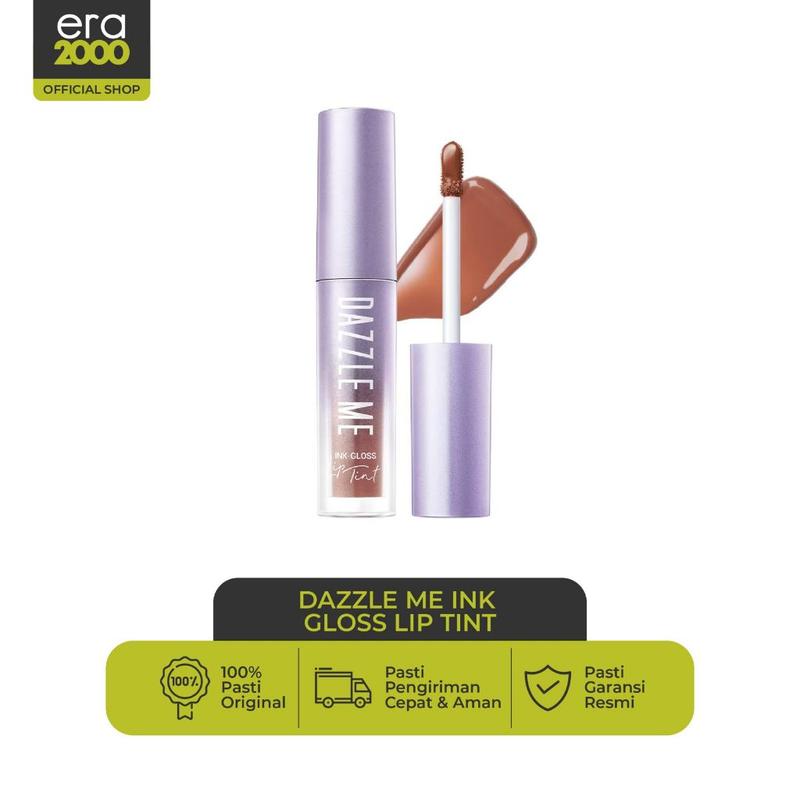 DAZZLE ME Ink-Gloss Lip Tint Watery Ink Gel Lip Tint Long Lasting Tahan 12 Jam Hydrating Glossy Finish 0
