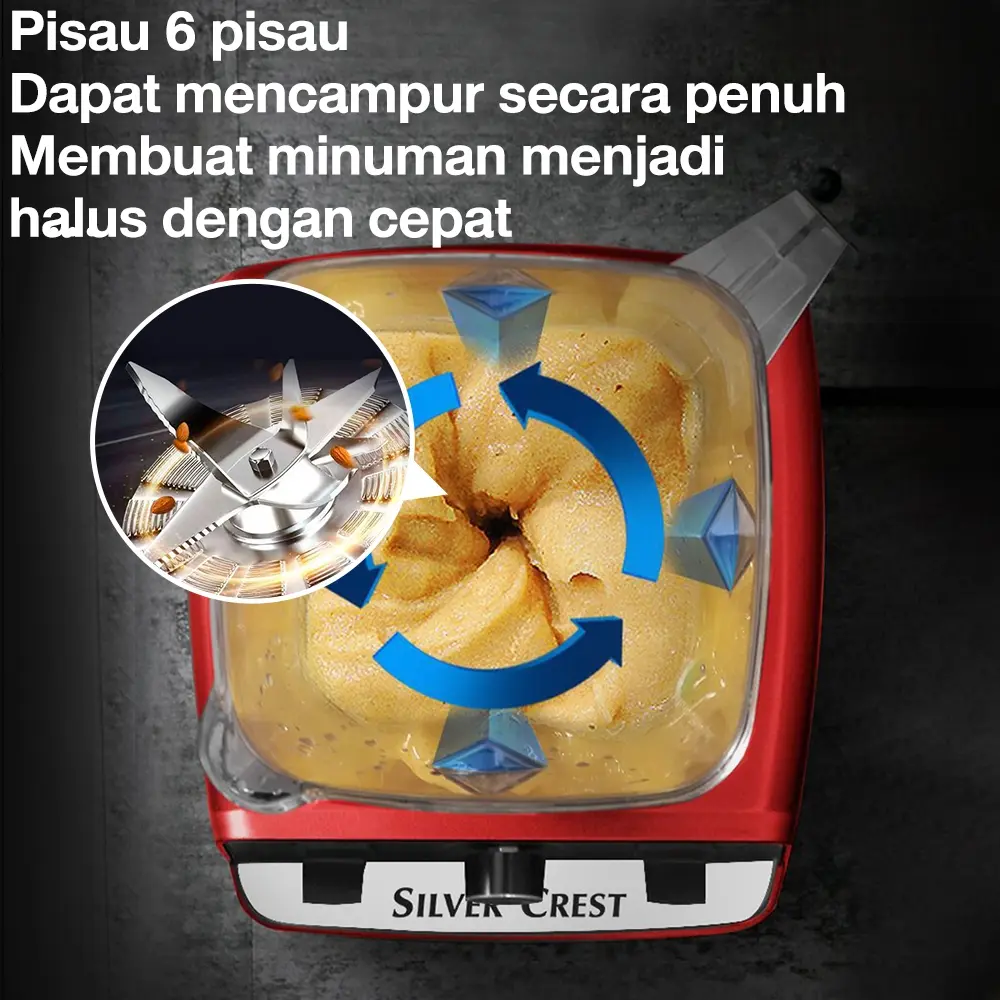 Tixx Blender 2.5L 220V 6 Pisau Chopper Juicer Multifungsi Foodgrade Blender Kapasitas Besar Mixer Listrik Bahan Pc Kelas Makanan Jus Sayuran Jus Biji-Bijian Menggiling Smoothie Milkshakegaransi Resmi 1 Tahun Hitam Mesin