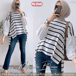 MIRABELLA BLOUSE KAOS BABYTERRI ATASAN WANITA BY MYCLOTH