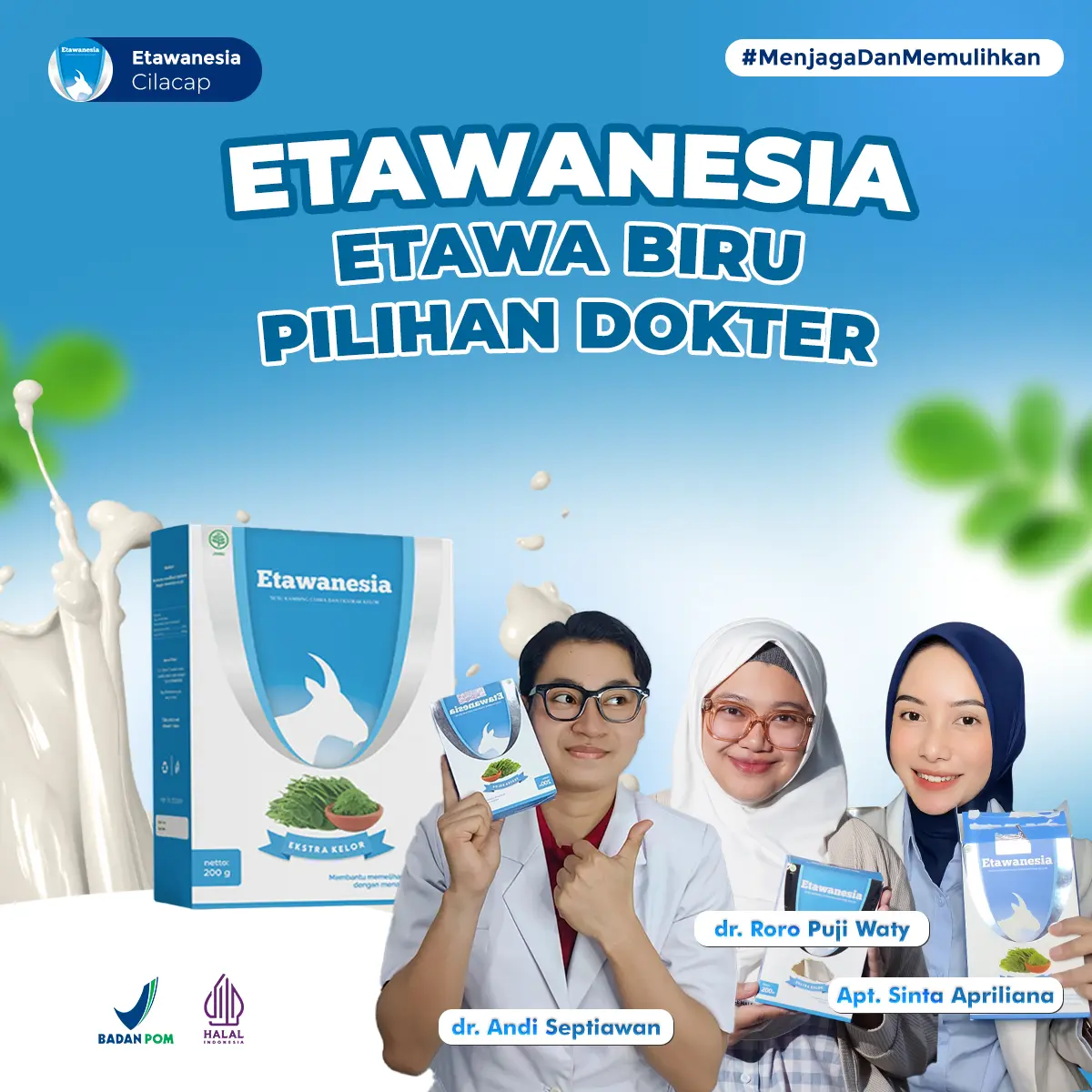 Susu Etawanesia - Rekomendasi Dokter - Susu Kambing Etawa Premium & Ekstrak Daun Kelor Milk Dairy Bubuk
