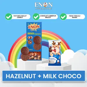 [PAKET - Happy Mix Duo isi 2pcs]  ENON Chocolate With Popping Candy 15gr & ENON Chocolate Biscuit 70gr | Coklat Letupan Viral Halal | Snack Manis | Premium Chocolate