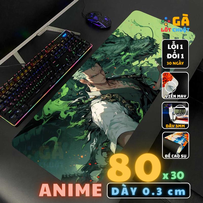  Tấm lót chuột lót chuột cỡ lớn Anime 80x30 cm dày 3mm có bo viền chắc chắn 