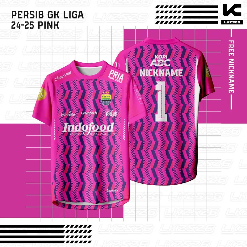 Jersey Bola Persib Kiper Pink 24/25 Full Print 1