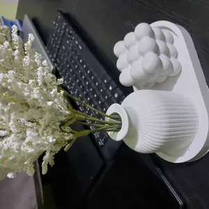 Coaster Oval Concrete Aesthetic / Props Properti Foto Konten Video Estetik / Alas Pajangan Tatakan