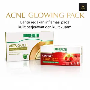 Acne Glowing Pack (Asta-Gold 30 kapsul quidfast Premium Astaxanthin + Legres 30 kapsul Likopen)