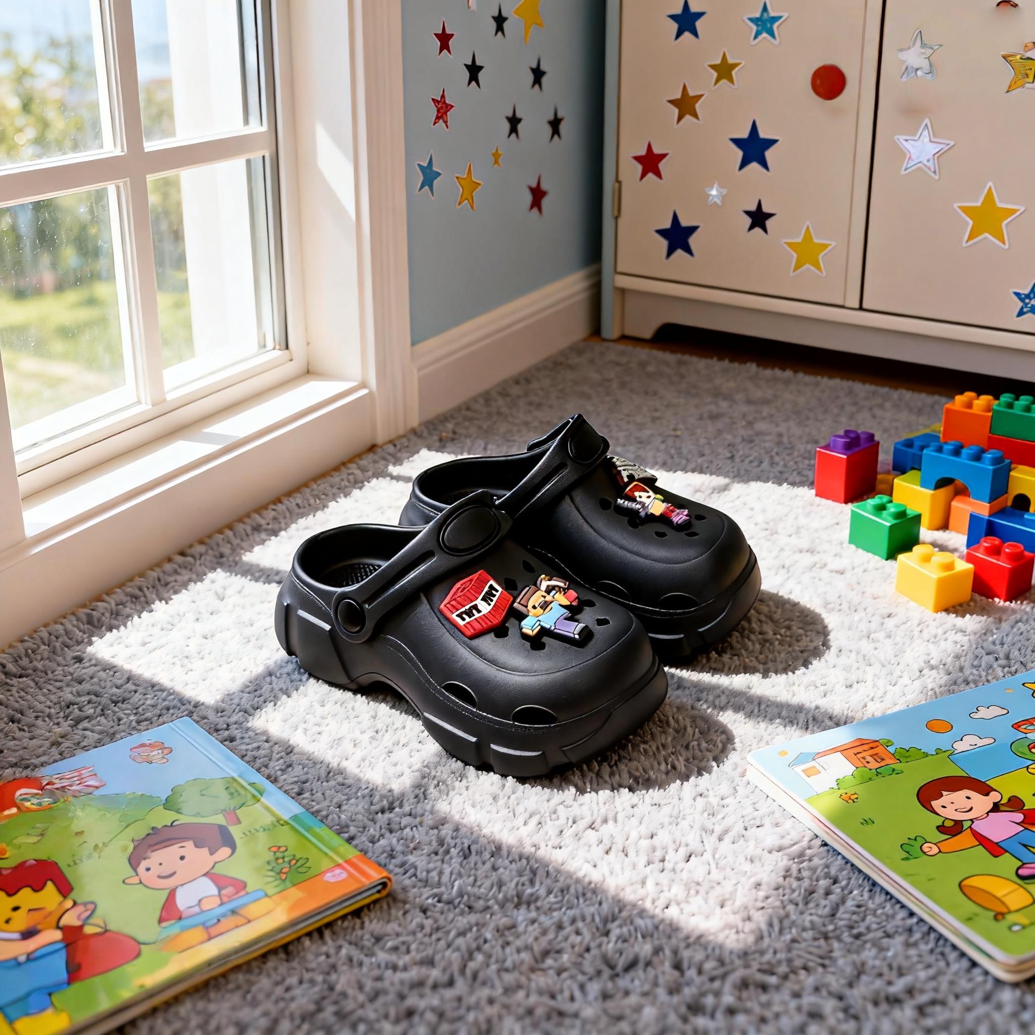 Sepatu Sandal Anak Laki-Laki Motif Terbaru Tung Tung Sahur Minecraft-MC Lucu Desain Unik dan Menarik untuk Anak Laki-Laki