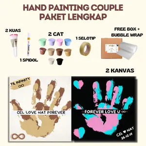 Hand Painting Kit Canvas By The Noob Artist | Cap Tangan Kanvas | Kanvas Lukis Tangan Couple | Hand Painting Couple