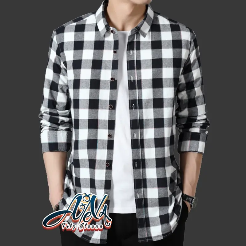Kemeja Flanel Impor Pria Kualitas Premium Lengan Panjang Unisex Hem Flannel Baju Flanel 5