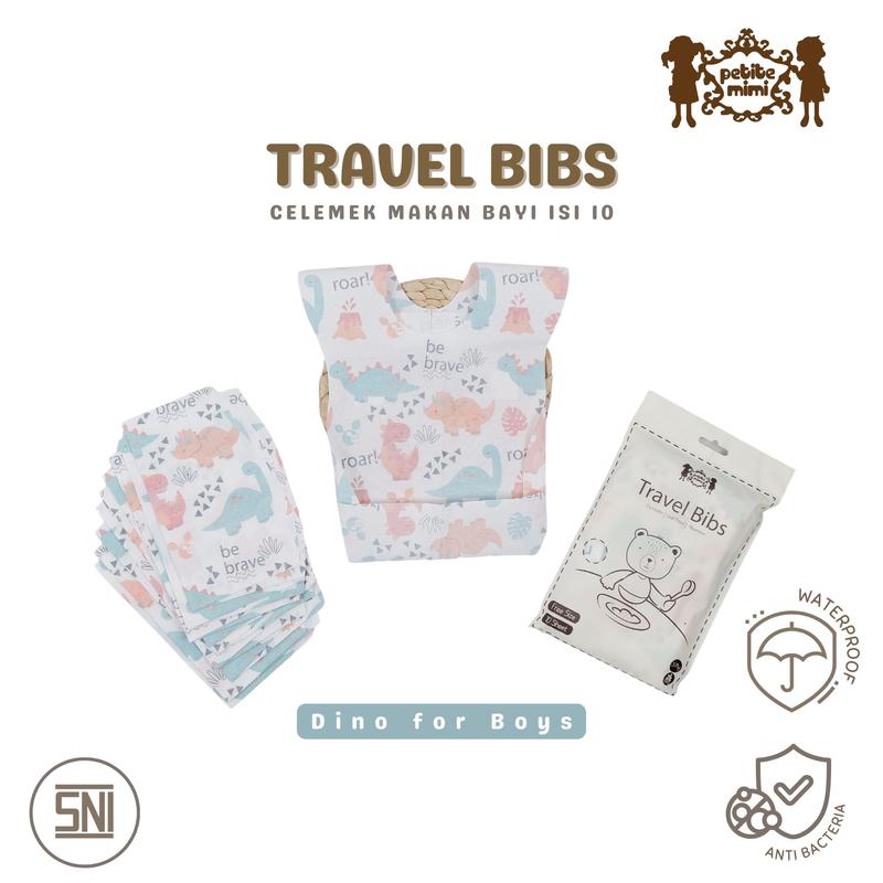 Petite Mimi Travel Disposable Baby Bibs - Celemek Makan Bayi Dapet 10 per Pack - SNI Waterproof 6