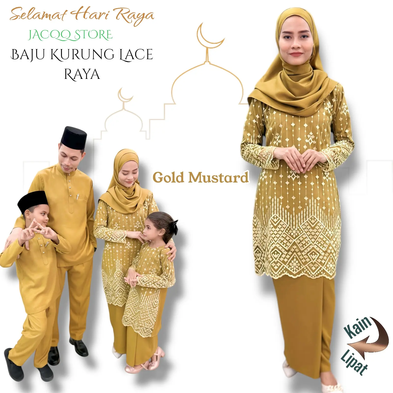 2025 Baju Kurung (DEWASA) Lace Raya Viral JACQQSTORE (Plus Size) S - 5XL
