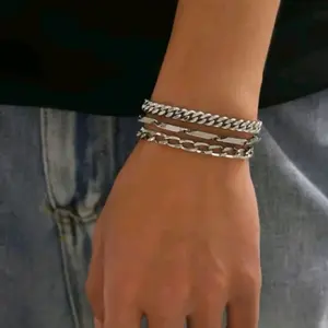 PROMO(3 GELANG) PRIA DAN WANITA SKENA KEREN KEKINIAN BAHAN TITANIUM ANTI KARAT DAN TIDAK PUDAR Bracelets Rantai