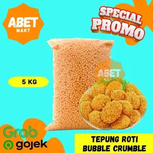 INSTAN SAMEDAY ONLY Bubble Crumble Tepung Roti Orange 5Kg - 5 Kg Karung Oranye Zak Bread Crumbs Bulat Crumbel Bola Nugget Nuget Taichan Pak Pcs Dus Oren