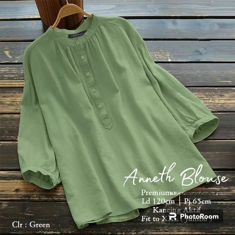 Blouse Jumbo ANETH Crinkle Polos Airflow Kancing Oversize Top Panjang Dewasa Casual Cewek By yesaa unique Wanita Atasan Baju Katun Cantik Shakila