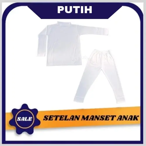 Setelan Manset dan Legging Anak Usia 1-10 Tahun Warna ( Putih ) Lengan Panjang Laki-laki dan Perempuan...