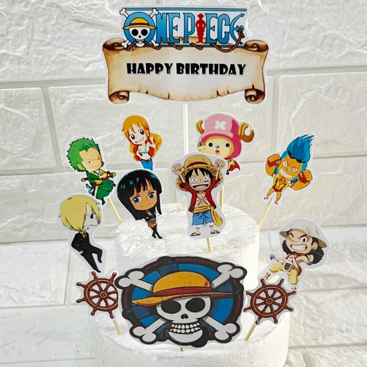 Topper Ulang Tahun One Piece / Topper Cake OnePiece / Topper Kue One Piece
