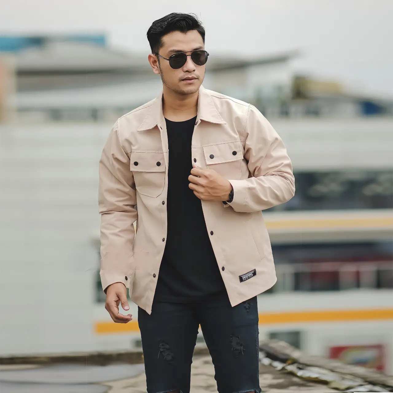 KQA Jaket Semi Parka Pria Original / Trucker Jacket Casual Keren