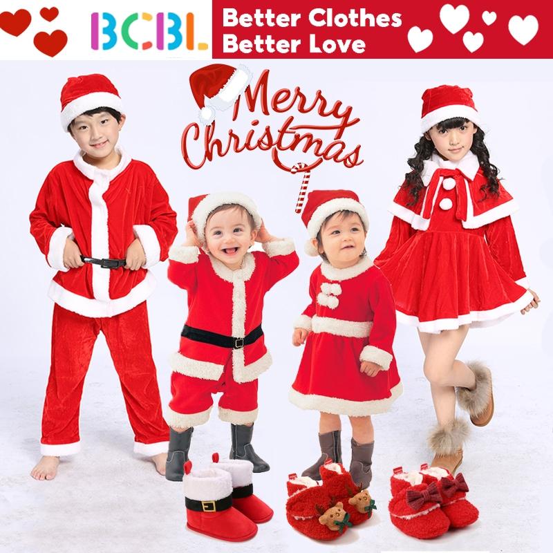 Trang Phục Giáng Sinh Cho Em Bé Trai Hoặc Bé Gái BCBL Bộ Trang Phục Ông Già Noel Dài Tay Quần Áo Trẻ Em Nhồi Bông Giáng Sinh Thích Hợp Cho Trẻ 1 Đến 6 Tuổi