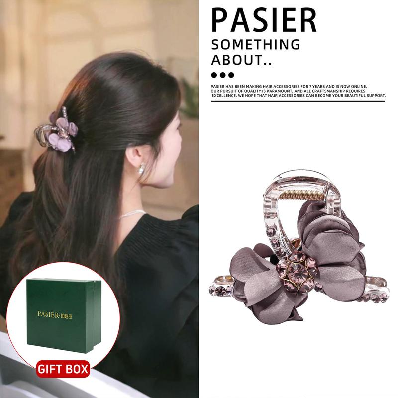 Kẹp Tóc Hoa PASIER Kẹp PC Chất Lượng Cao 8CM Và 11CM Với Đồ Trang Trí Kính Zirconia Thiết Kế Sang Trọng Giá Cả Phải Chăng Thích Hợp Sử Dụng Hàng Ngày Tiệc Tùng Sự Kiện Tụ Tập FS9942 Đi Kèm Trong Hộp Quà