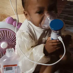Paket Lengkap TaffOmicron Mesh Nebulizer Portable Asli Alat Terapi Uap Pernapasan Include Cairan Obat dan Baterai Sesak Nafas Asma Batuk -  JSL-W302
