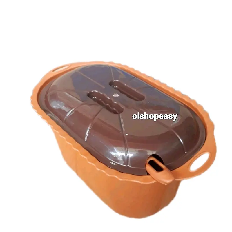 Basi Prasmanan Oval Nagoya Isi 6 pcs Free centong / Wadah Sayur Plastik Warna Coklat Set 1