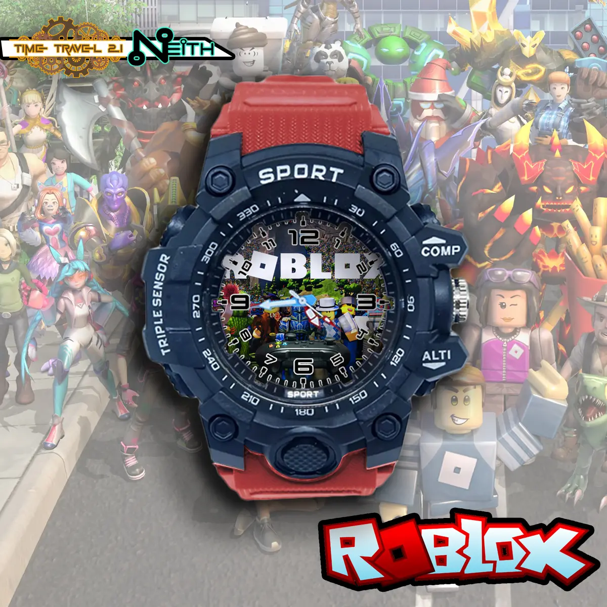 Jam Tangan Anak Sport Roblox Strap Ruber Sporty Anti Air /Jam Tangan Sport 11X3SP06
