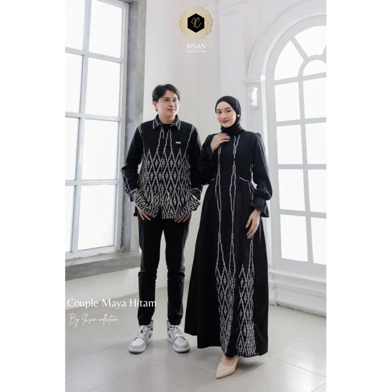 Ihsan Collection | Baju Couple set tunangan (Baju kondangan, Baju lebaran 2025) Dress Lebaran Gamis Wanita 3