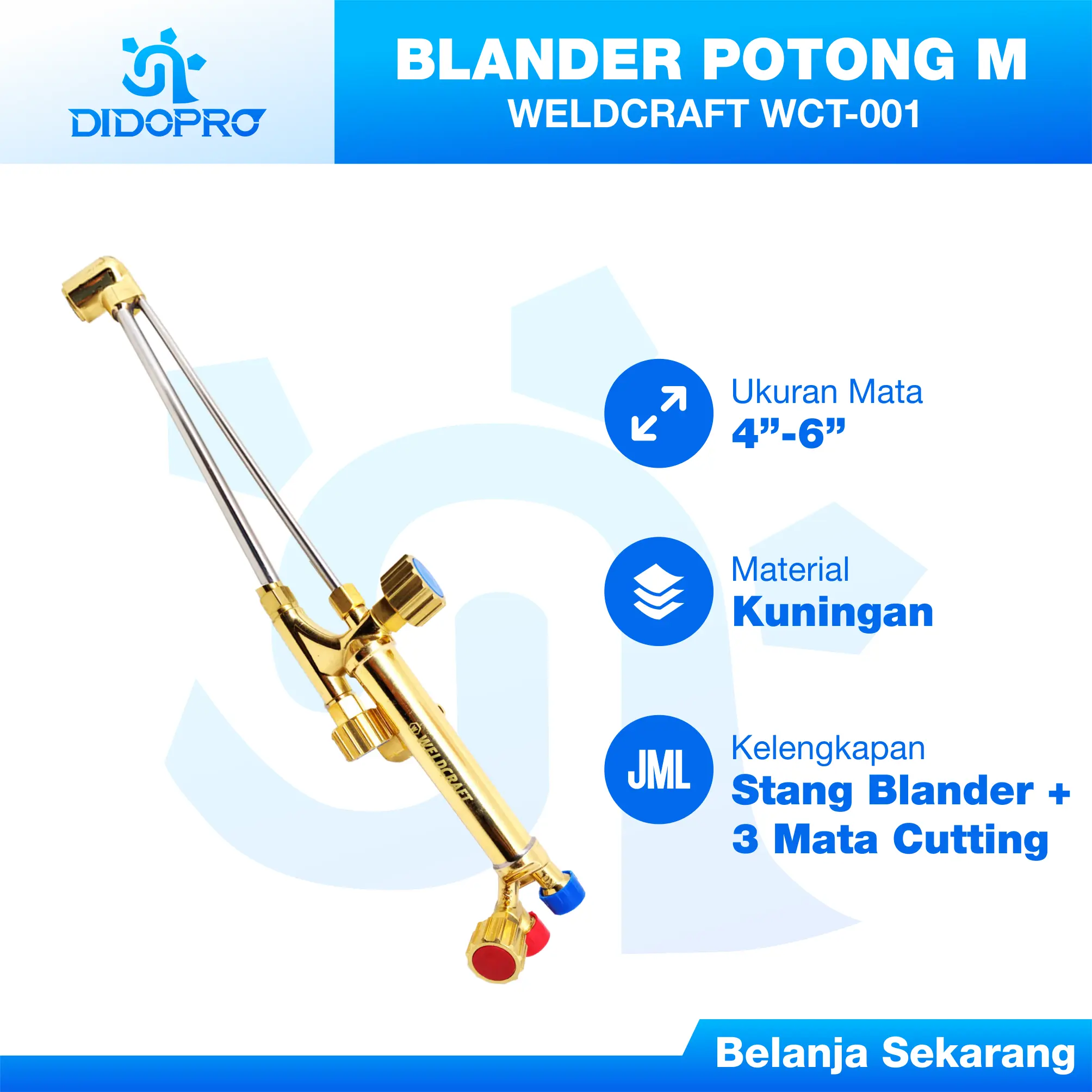 BLANDER POTONG LPG WELDCRAFT DENGAN 3 MATA CUTTING TORCH