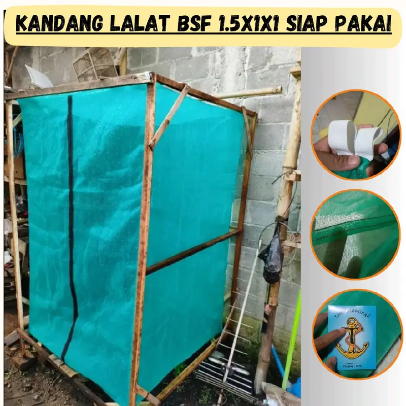 Kandang lalat magot bsf  || Kandang lalat bsf ukuran 1 x 1 x 1.5m siap pakai|| Jaring kasa anti nyamuk 0