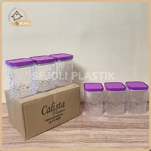(6 PCS) TOPLES CALISTA LILY 1000 ML KRISTAL PLASTIK AKRILIK MEWAH KEDAP UDARA WADAH KUE LEBARAN