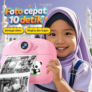 [Instant Print] Kamera Anak Digital Mini Kamera Thermal Printer Dual Kamera Layar HD 48 Mega Pixel Mainan Anak Hadiah Ulang Tahun Pencetakan tanpa tinta Dukungan Game / Filter / Rekam Video / Doodle