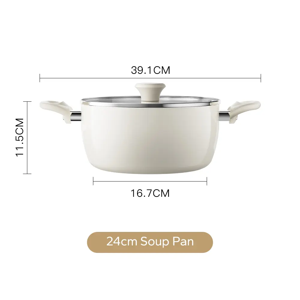 White 24cm Stockpot With Lid
