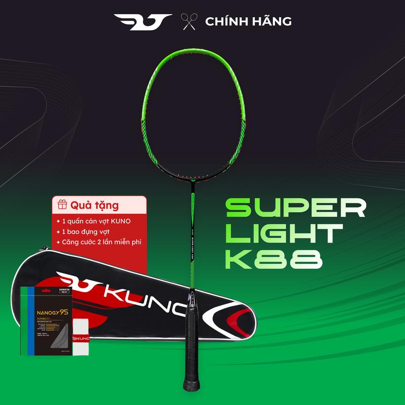 Vợt Cầu Lông KUNO Super Light K88SP Full Cacbon Trọng Lượng 6U Siêu Nhẹ, Công Thủ Toàn Diện Tặng 1 Quấn Cán, 1 Bao Đựng Vợt, Sport