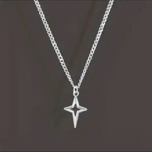 Kalung Rantai Titanium Pria Elegan Silver Kalung Titanium Pria liontin Bintang Star