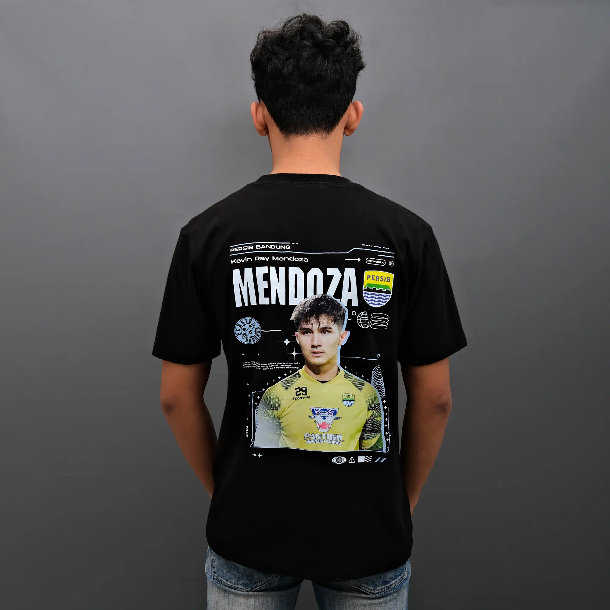 Fanatica Sport - Kevin Mendoza Persib - Kaos Bola - T-Shirt Combed 24s Unisex Pria