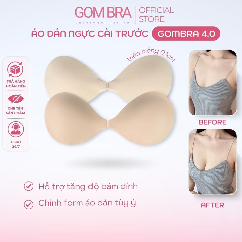 Deal Quà Tặng Áo dán ngực nâng ngực tạo khe Gom Bra thiết kế mắc cài trước đúc liền viền mỏng tệp da bám dính tốt SA-4955