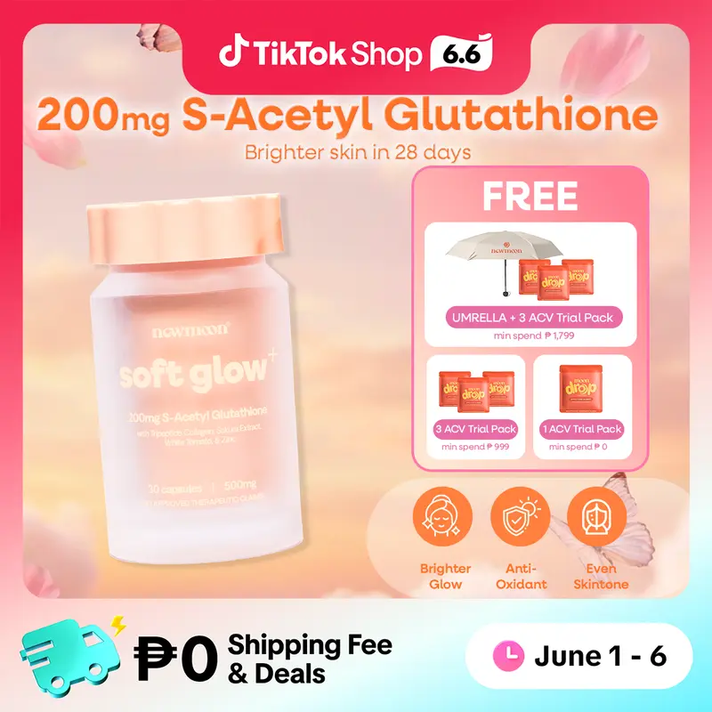NEW MOON Brightening S-Acetyl Glutathione Supplement 30 Capsules with  Collagen & Vitamin C | Soft Glow+