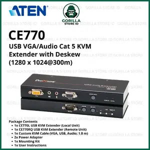 ATEN CE770 USB VGA/Audio Cat 5 KVM Extender with Deskew (1280 x 1024@300m)