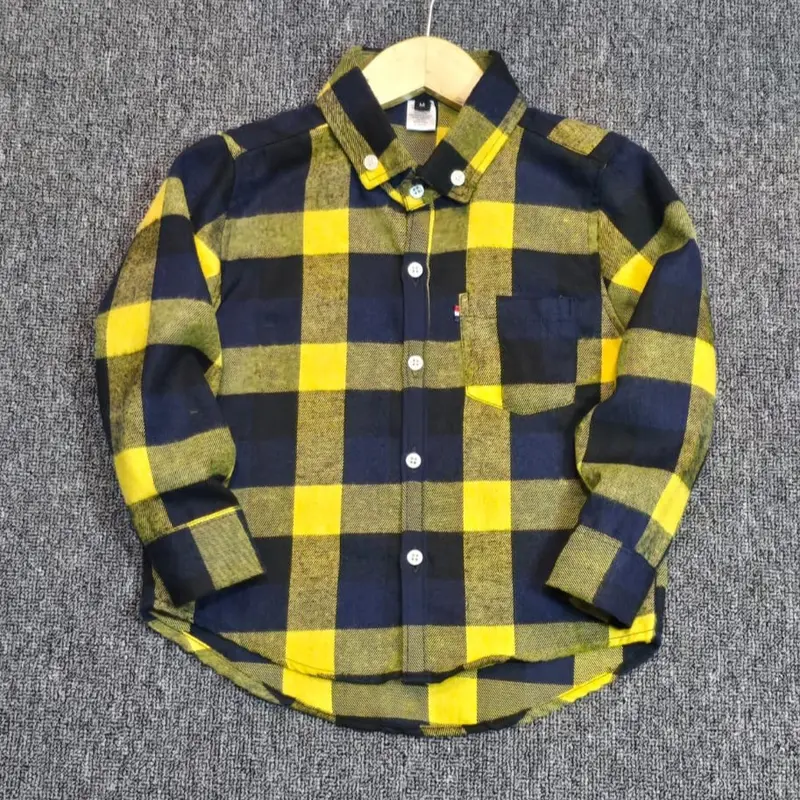 atasan kemeja flannel anak 3-11 tahun laki-laki dan perempuan Fashion anak bahan katun flannel import 8
