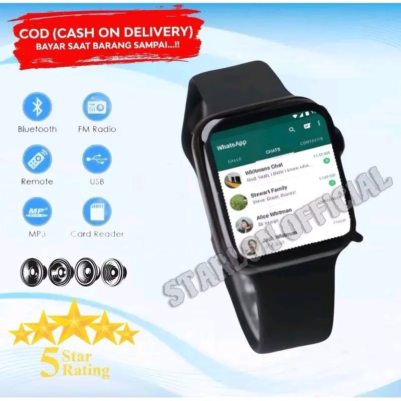 TERLARISS JAM TANGAN PINTAR LAUAR SENTUH ANTI AIR SMARTWATCH PRIA WANITA